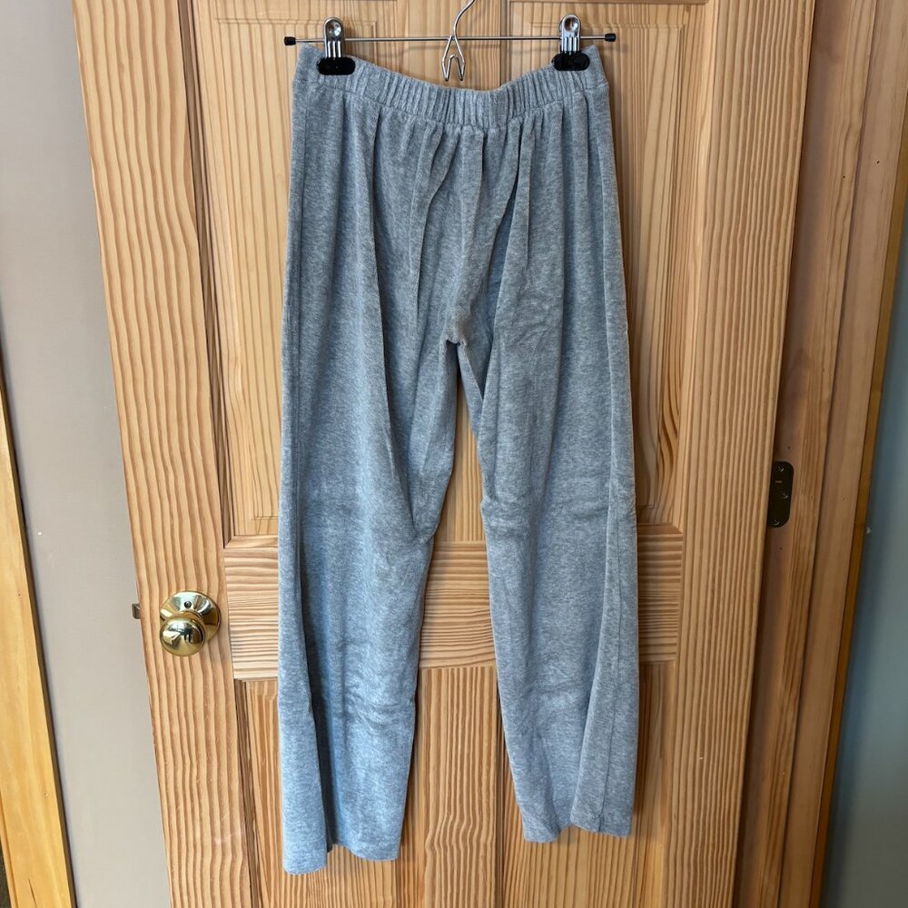 perfectwhitetee Holly Velour Sweatpant in Heather Grey Size XS - Picture 2 of 7
